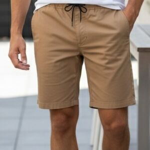 Joe's Jeans Mens Nylon Shorts Stretch Casual Elastic Bungee Waist Brown Medium